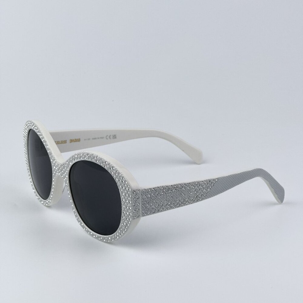 Celine CL4240IS 25A ANIMATION BRAND NEW Sunglasses Ivory Silver Studs Women